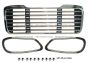 3 Pieces Combo - Freightliner M2 Grille with Headlight Bezel Chrome Pair - Driver and Passenger Side