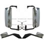 Mirror Combo - 4 Pieces - Door Mirror Power Heated Chrome with Arm & Hood Mirror Chrome with Mounting Kits - Driver & Passenger Side  ( Fit: Volvo VNL 670 780 630 730 Trucks )