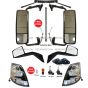 6 Pieces Combo -  Door Mirror Power Heated Chrome Back Cover with Arm & Hood Mirror Chrome with Mounting Kits & Headlight Chrome - Driver & Passenger Side  ( Fit: Volvo VNL 670 780 630 730 Trucks )