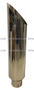 8" Polished Stainless Miter Cut Exhaust Stack Smokers 5" ID Inlet 36" Long