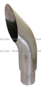 6" Curved Cut Polished Stainless Exhaust Stack 5" OD Inlet 24" Long