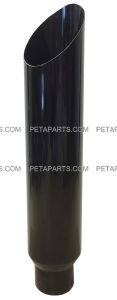 7" Gloss Black Stainless Miter Cut Diesel Exhaust Stack 5" ID Inlet 36" Long