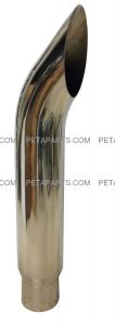 6" Curved Cut Polished Stainless Exhaust Stack 5" OD Inlet 36" Long