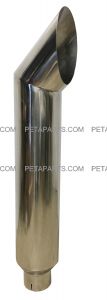 8" Cat Polished Stainless Exhaust Stack 5" ID Inlet 48" Long