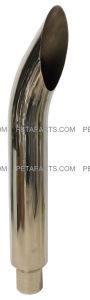 7" Curved Cut Polished Stainless Exhaust Stack 5" OD Inlet 48" Long