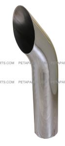 5" Curved Cut Polished Stainless Exhaust Stack 5" OD 24" Long