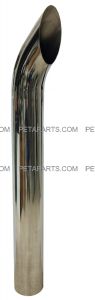 5" Curved Cut Polished Stainless Exhaust Stack 5" OD 44" Long