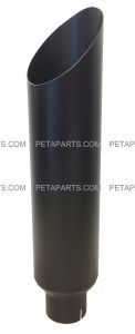 8" Flat Black Stainless Miter Cut Diesel Exhaust Stack Smokers 5" ID Inlet 36"