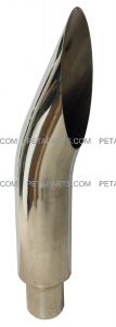 7" Aussie Cut Polished Stainless Exhaust Stack 5" OD Inlet 36" Long