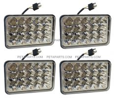 4"x 6" 15 LED Sealed High/Low Beam Headlight Set 4pcs with Wire Harness (Fit: Universal & Various Other Truck and car )